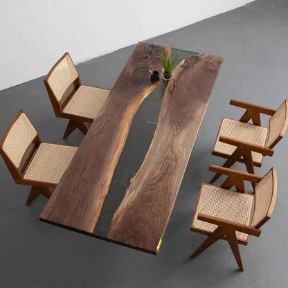 Waterfall epoxy resin wooden coffee table rosewood coffee table live edge epoxy resin coffee table