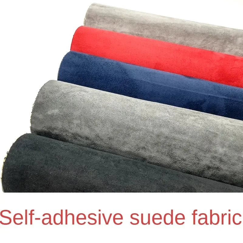 Self-adhesive Suede Fabric Thickened Elastic By Half A Meter for Car Decoration Gift Box Package Diy Sewing Cloth Wearable Black