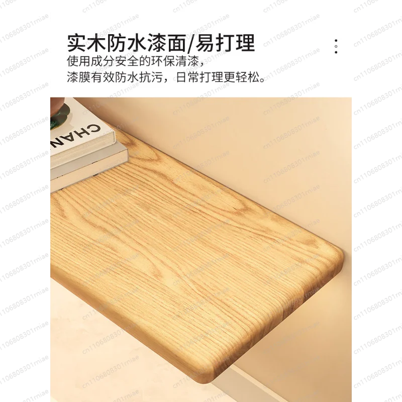 Solid wood luminous laminate wall shelf built-in LED light wall one-word shelf bookshelf honor wall display shelf