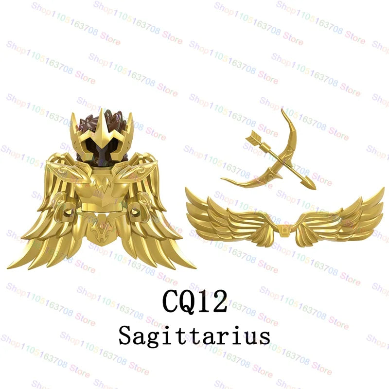 Saint Seiya Japanese Anime Cartoon Bricks Dolls Aiolia Aiolos Model Toys Building Blocks Figures Assembly Toys Gifts CQ11-22