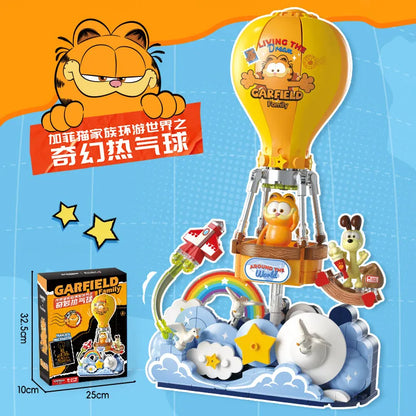 Garfield Around The World Series Assembled Building Blocks Cartoon Ornaments Puzzle Children's Construction Collection Toys Gift