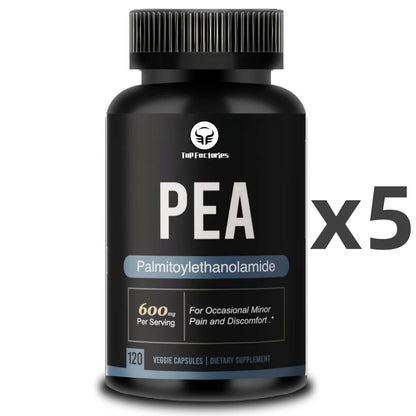 Top Factories 600mg Palm Oil Ethanolamide 99% Containing Lutein and Quercetin, High Absorption, Pea Supplement 120 Capsules