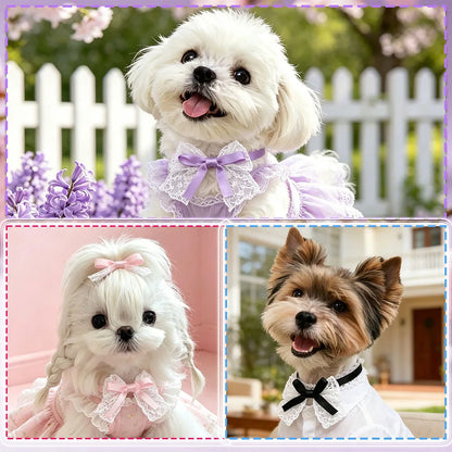 50/100PCS Adjustable Lace Dog Bow Tie Collar for Small Dogs Bowties Cats Necklace Cute Satin Pet Neckwear Pet Accessories Bulk