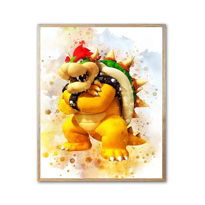 Graffiti Watercolour Art Mario Poster Prints Playroom Canvas Paintings Wall Picture Living Room Kids Bedroom Home Decor Cuadros