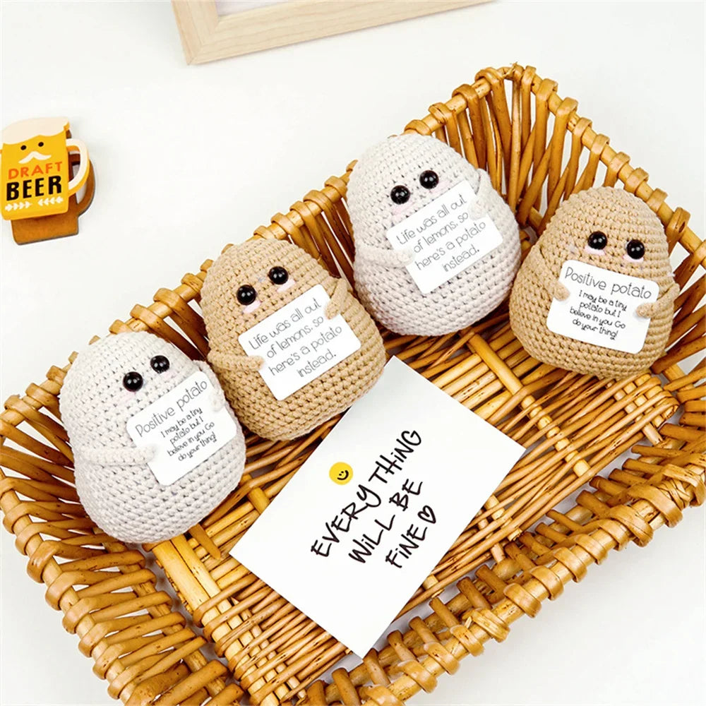 Pure Hand-woven Positive Energy Lovely Potato Doll New Product Handmade Potato Home Room Decoration Christmas Gift