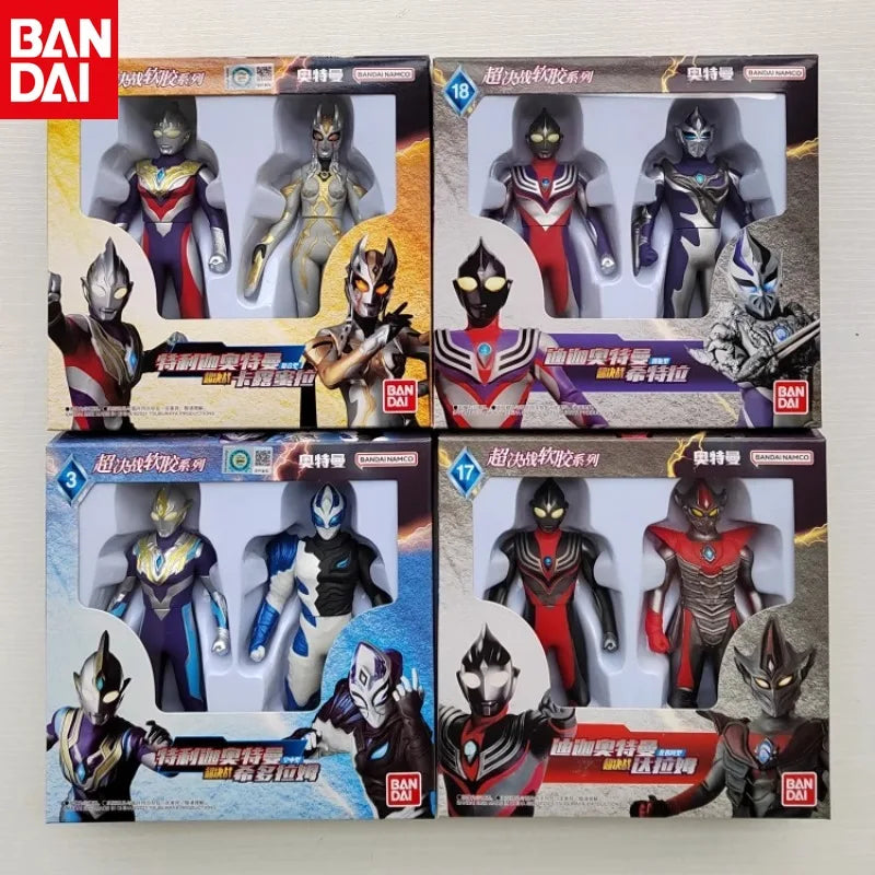 Bandai Original Ultraman TrigaTiga Galaxy Dynasel Vin Super Showdown Monster Golbadada Set Box Soft Plastic Doll Children's Gift