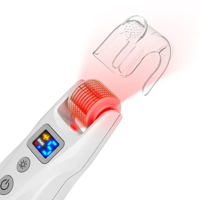 Bio Roller G5 540 Needles EMS Microneedling Derma Roller LED Light Therapy Vibration Microcurrent Facial Device With 2Pcs Heads