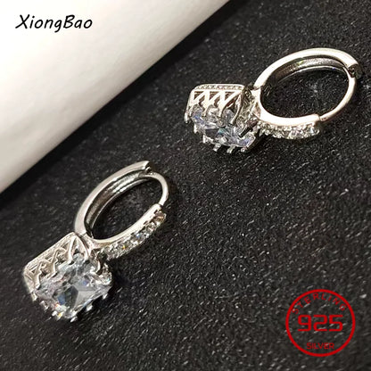 925 Sterling Silver Geometry Asymmetric Earring for Women Girl Simple Office Jewelry Gift Dropshipping