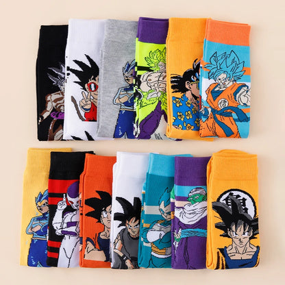 5/10 Double Dragon Ball Neutral Cartoon Anime Socks Hip Hop Street Style Novel and Fun Casual Men's and Women's Round Neck Socks