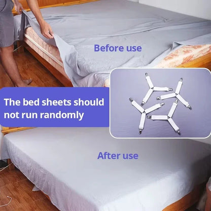 4Pcs/set Elastic Bed Sheet Grippers Three Head Clips Gripper Holder Suspender Bed Sheet Fasteners Home Textiles Organize Gadget