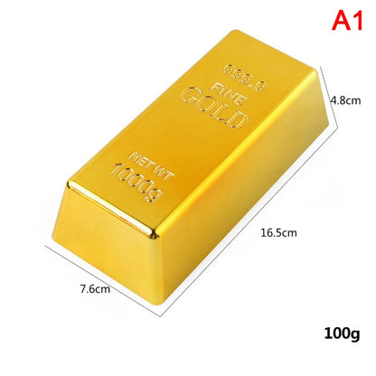 Fake Gold Bar Plastic Golden Paperweight Home Decor Bullion Simulation Decoration Crafts Creative Brick Toy Shop