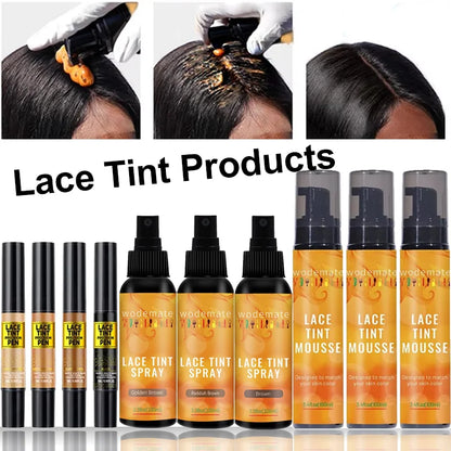 Tinted Lace Precison Parting Pen 100ml Lace Tint Mousse Brown Lace Dyeing Spray Wig Lace Tint With Brush Applicatior Wholesale