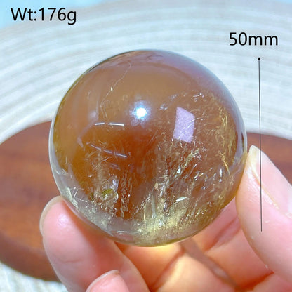 Healing Natural Crystal Brazil Smokey Citrine Quartz Sphere Rainbow Polished Ball High Quality Precious Home Decoration Gift