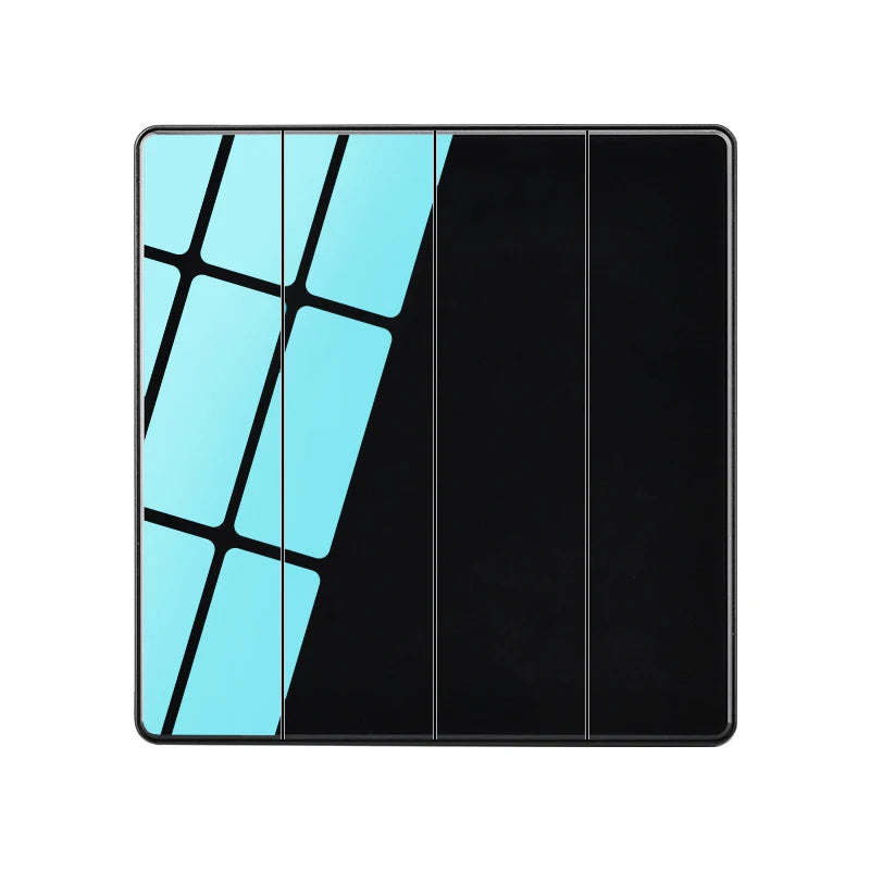 86X86MM Tempered Glass Wall Switch Socket EU FR UK Standard USB Charging Port 10A/13A 250V 1/2/3/4 Gang Crystal Panel
