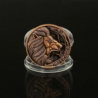 Residents Evils Commemorative Lion Badge Statue Decryption Coins Keychain RPD Raccoon City Police Station Keyring Unisex Jewelry