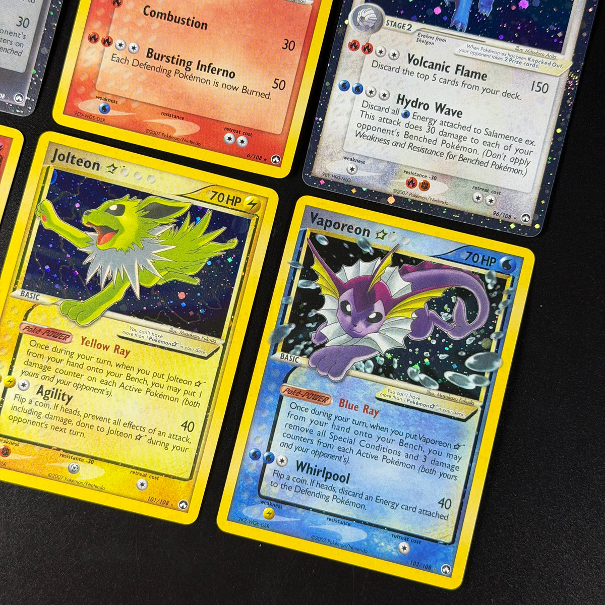 PTCG Pocket EX Power Keepers/Holon Phantoms Gold Star Cosmos Holo Jolteon Flareon Charizard Mew Proxy PKM Cards