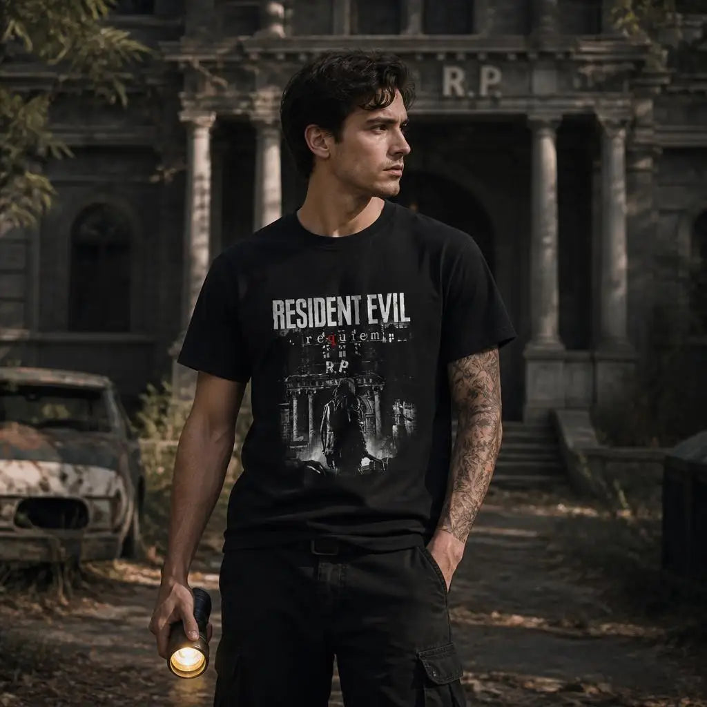 RE Requiem Residents Evils Men Retro T Shirt 100% Cotton Clothing Fun Short Sleeve Tee Gift T-Shirts