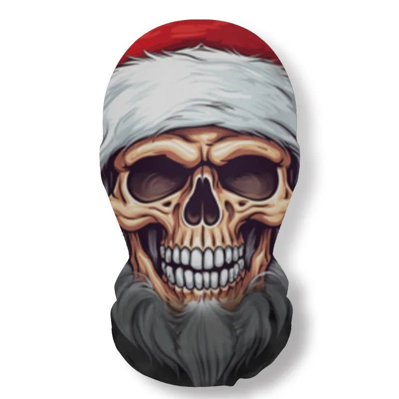 Christmas Series Skull Mask Party Cosplay Santa Claus Elastic Mesh Breathable Full Face Masks Funny Props Balaclava Headcovers