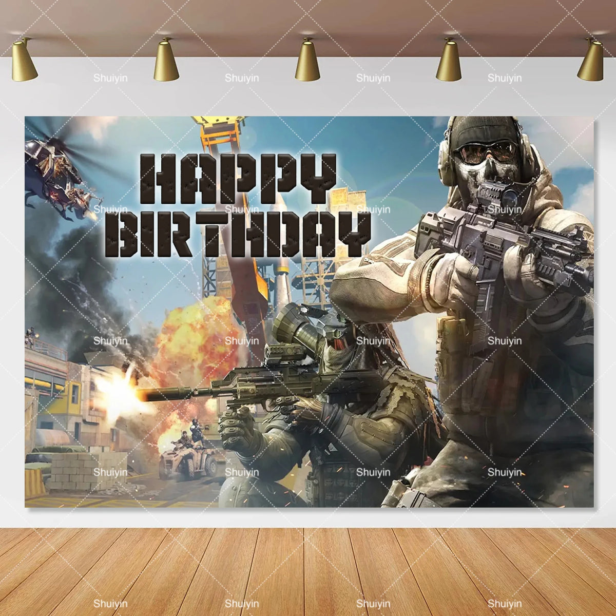 Call of Duty Theme Backdrop Kids Birthday Decorations Party Supplies Banner Poster Stimulating Game Boys Favor Gifts Photo Props