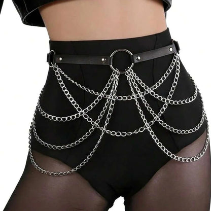 Women's Fashion Harness Belt PU Leather Harness Belts Gothic Exotic Adjustable Waistband Daily Wear Clothing Accessories