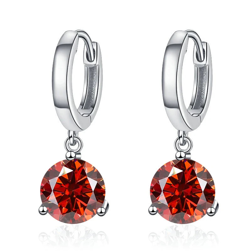 1ct/ 2ct/4ct Moissanite Diamond Earrings S925 Sliver Orginal Drop Earring Wedding Bride Jewelry with Certificate for Women