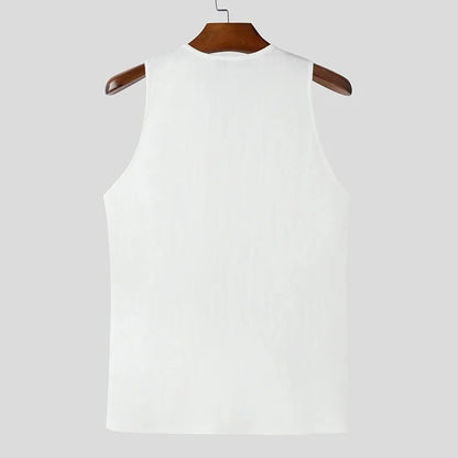 Men's Casual Y2K Ribbed Tank Tops Diagonal Zipper Vest Slim Fit Muscle Gym Sleeveless T-shirts Bodybuilding Workout Tank for Men