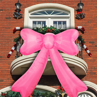 2.1m Christmas Cute Inflatable Bow LED Lighted Blow Up Outdoor Yard Lawn Decoration for Home Garden Winter Holiday Party Decor