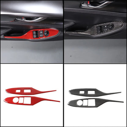 For 2016-2025 Mazda MX-5 ND ND5RC Door Window Switch Panel Soft Carbon Fiber Cover 2Pcs Left & Right Interior Sticker