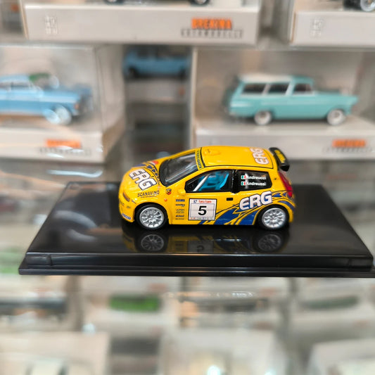 1:87 Scale Diecast Model Car Punto Rally 2003 ERG Classic Mini Vehicle Collectible Display Toy Handmade Style Decoration Gift
