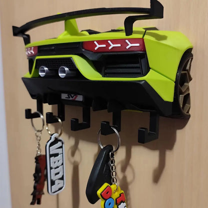 Classic Hypercar SVJ Mini Race Car Keyring hook Hanging Automobile Culture Home Wall Art Decor Car Model Ornament Gift