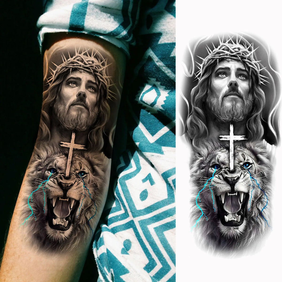 1 Sheets Chicano Prison Gangster Temporary Tattoos For Women Men Adults Fake Tattoo Sticker Water Transfer Self Adhesive Arm Leg