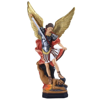 Classical Saint Milka Angel Statue Saint Milka Angel Handmade Killing Demon God Sculpture Resin Swords Angel Religious Statue