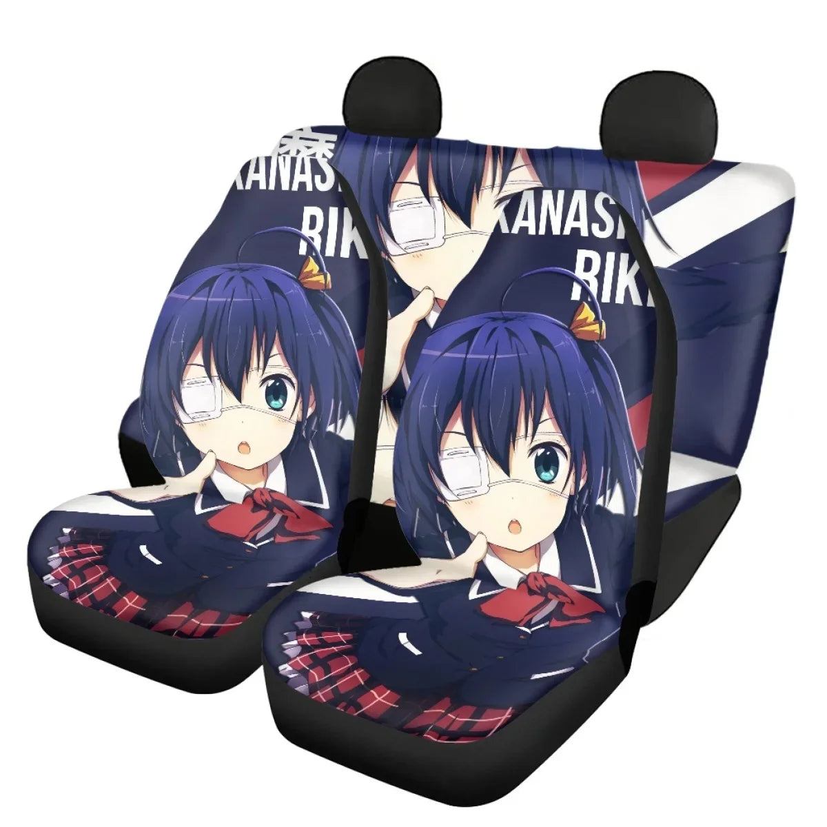 Re Zero Rem Ram 3D Printing Anime Universal Fit Car Seat Covers Black Front Seat Durable Washable Auto Mads Vehicle Seat Covers