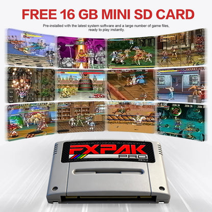 2026 Fxpak Pro Flash Card Game Cartridge 5200 Games in 1 for SNES SFC 16-bit Retro Game Console With 16G Card Real Time Clock