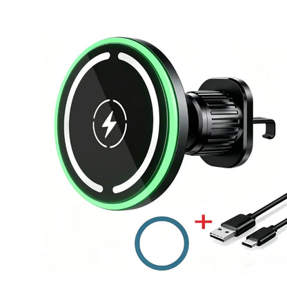 30W Car Charger, Auto-Lock Wireless Fast Charging Phone Mount, Secure Car Charging Dock for iPhone 12 13 14 15 16 17 Xiaomi