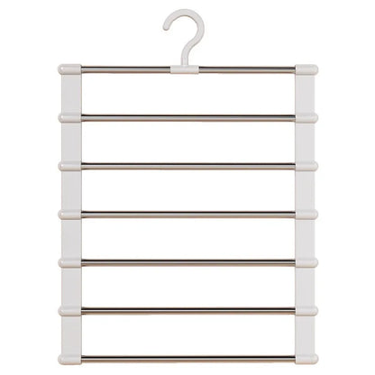 Foldable Pants Hanger Multi Layer Non Slip Clips Space Saving Closet Organizer for Trousers Storage Collapsible Hanging System