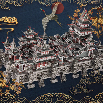 Piececool 3D Metal Model Building Kits Sky Royal Palace Assembly Model Kits 3D Metal Puzzles for Home Decoration Best Gifts