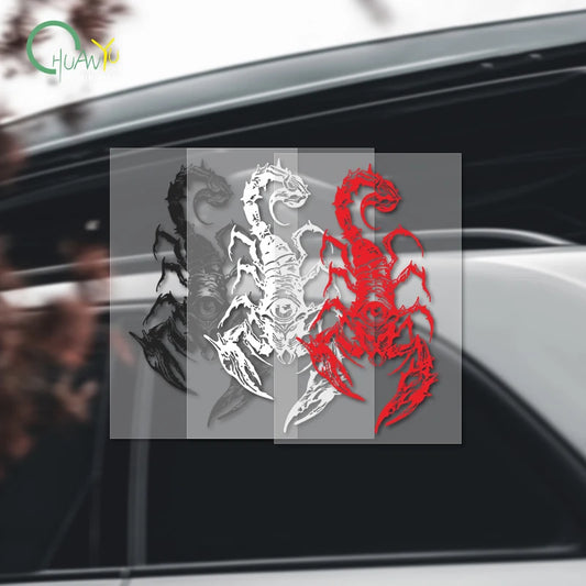 Dark style day eye scorpion car sticker, car and motorcycle scratch proof, waterproof, reflective decoration decal