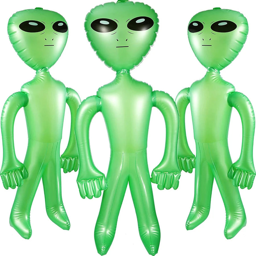 1~3pcs Green Alien Inflate Party Favor Inflates Inflatable Jumbo Alien Blow up Toy for Party Decorations, Halloween, Birthday