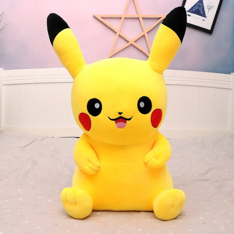 Pokemon Big Size 80cm Pikachu Plush Toy Kawaii Anime Yellow Elf Plush Doll Soft Stuffed Cartoon Doll Birthday Gift for Kids Girl