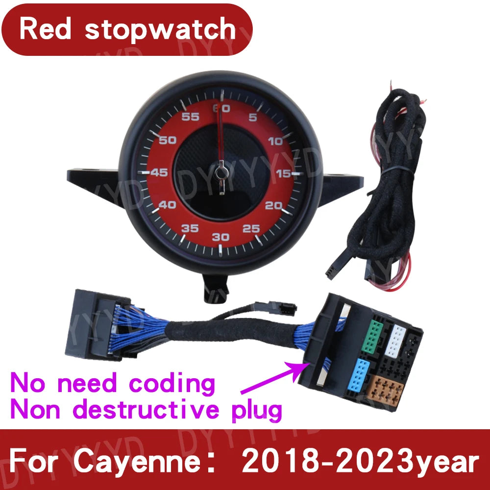 For Porsche Cayenne 9Y0 Stopwatch 2018-2023 Interior Dashboard Central Sportchrono Clock Compass Electronic Meter Accessional