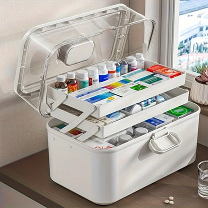 3-Tier Home Medicine Box,Large Capacity Children's Medicine Multi-layer Medical Storage Box,First Aid Kit,Small Medicine Box