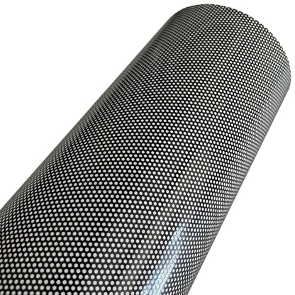 One-Way Perforated Black Vinyl Privacy Window Film Adhesive Glass Wrap Roll
