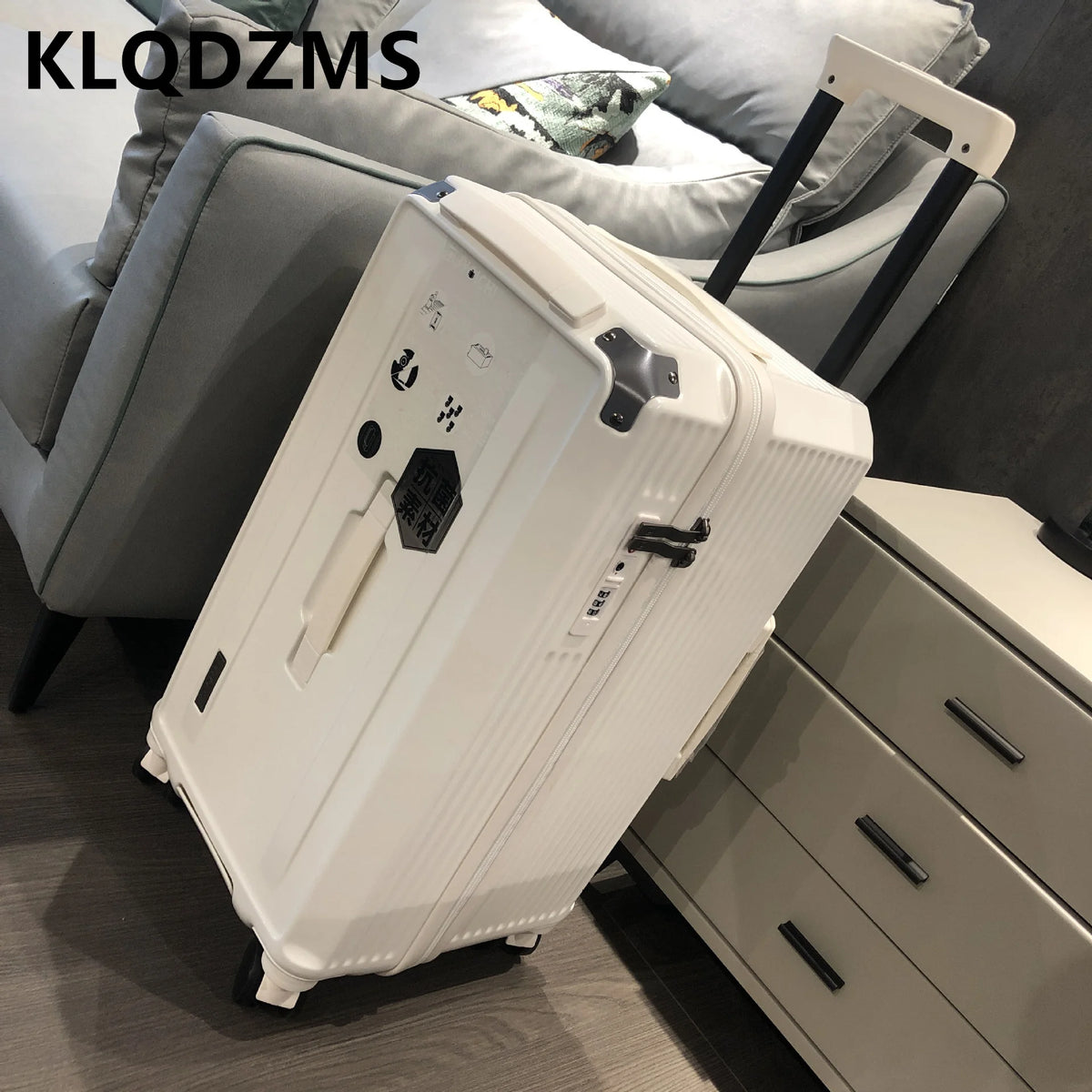 KLQDZMS Women's Suitcase High-quality Large-capacity Trolley Case ABS + PC Family Travel Essentials Men's with Wheels Luggage