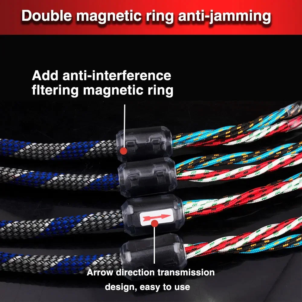 2 to 4 Banana Speaker Cable Hifi Audio Cable High End Audio Amplifier One Pair Copper Jack Ofc Speaker Cable Banana Plug Cable