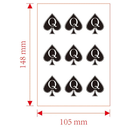 Q of Spades Tattoos Waterproof Temporary Tattoo Stickers Tatouage Stitch Fake Tatoo Body Art Flash Tattoo Henna Tatoo Men