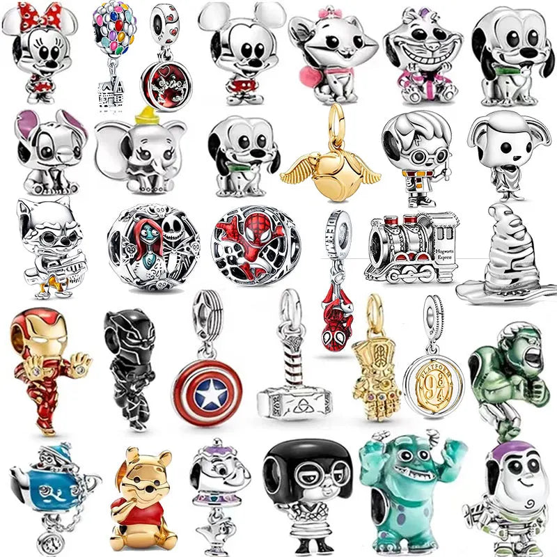 Hot selling 925 sterling silver Disney cartoon wizard charm bead pendant, suitable for original DIY bracelet, women's birthday