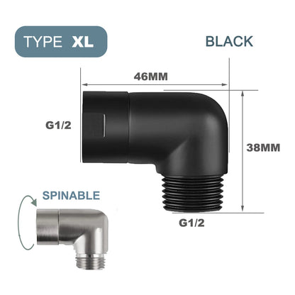 G1/2 Elbow Adapter Shower Head Female and Male Thread Rainfall Shower Handheld Shower Connector Angle 90° 135° Accessory