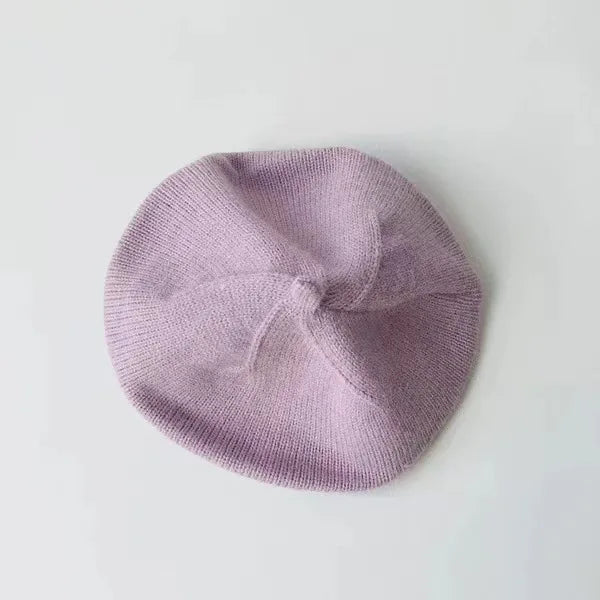 Beret Children's Stylish Hat Spring and Autumn Korean Version Boys and Girls Baby Candy Color Knitted Hat Cute Wool Painter Hat