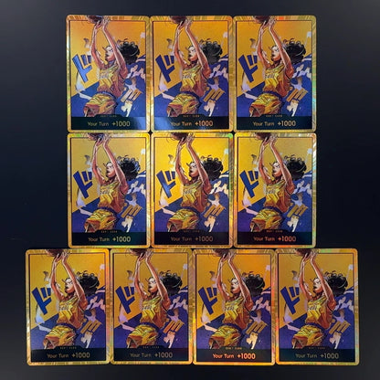 One Piece OPCG English Golden Holographic 3D Textured  DON card Straw Hat Crew x Lakers DON card Anime Collectible Cards